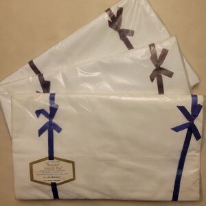 3 New Vintage Wamsutta Supercale Plus White Twin Flat Sheets